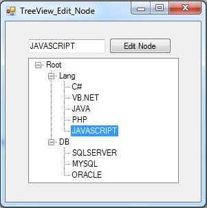 Update Selected TreeView Node In C#