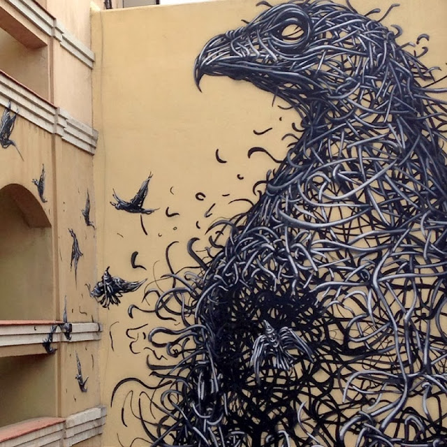 Chinese Street Artist DALeast Paints A new mural in Malaga For "Maus Malaga" Urban Art Event. 1
