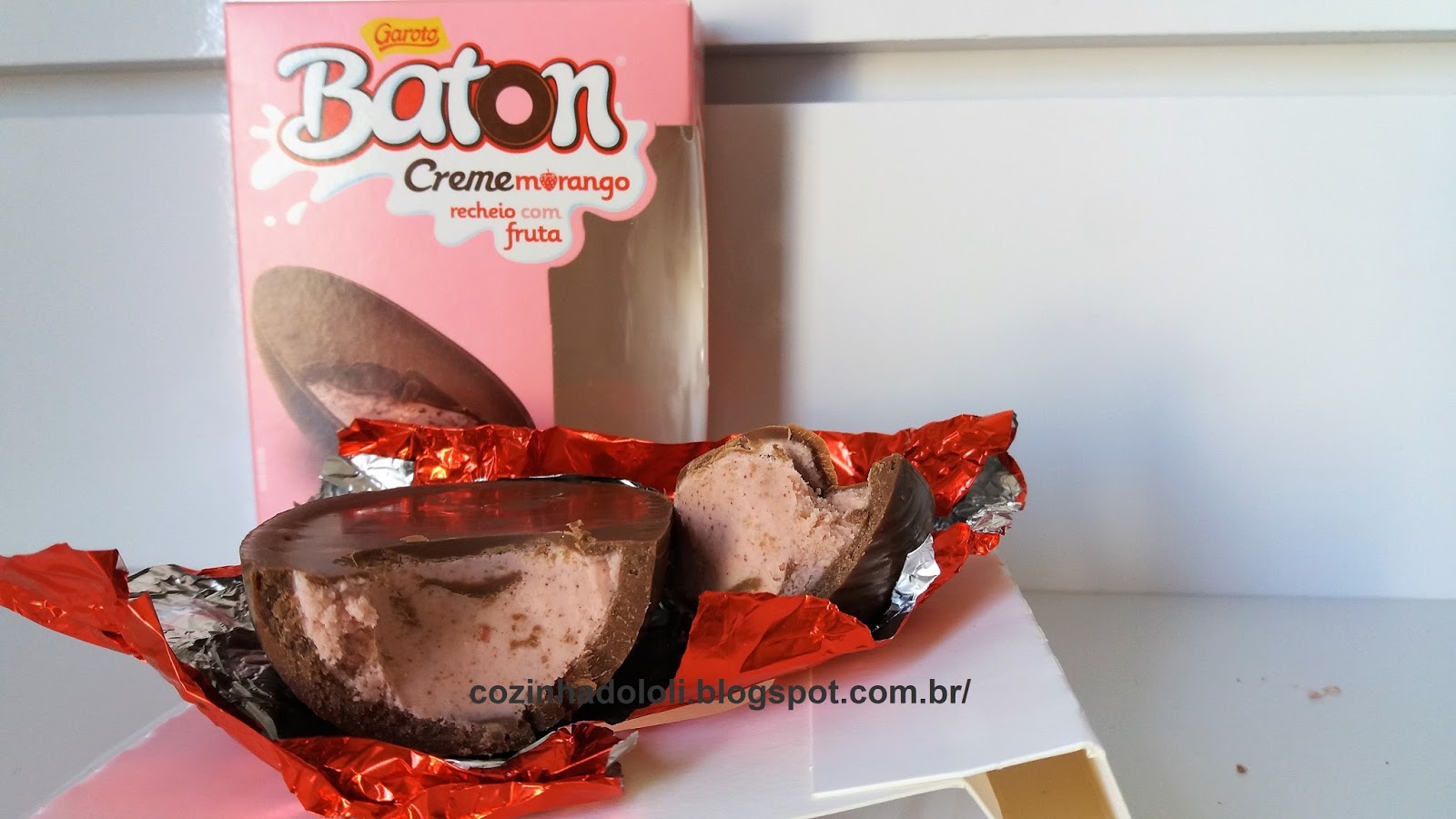 Cozinha do Lole Ovo de Páscoa Baton Creme Morango