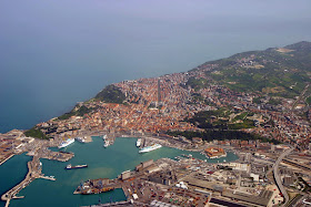 An aerial view of the Adriatic port of Ancona