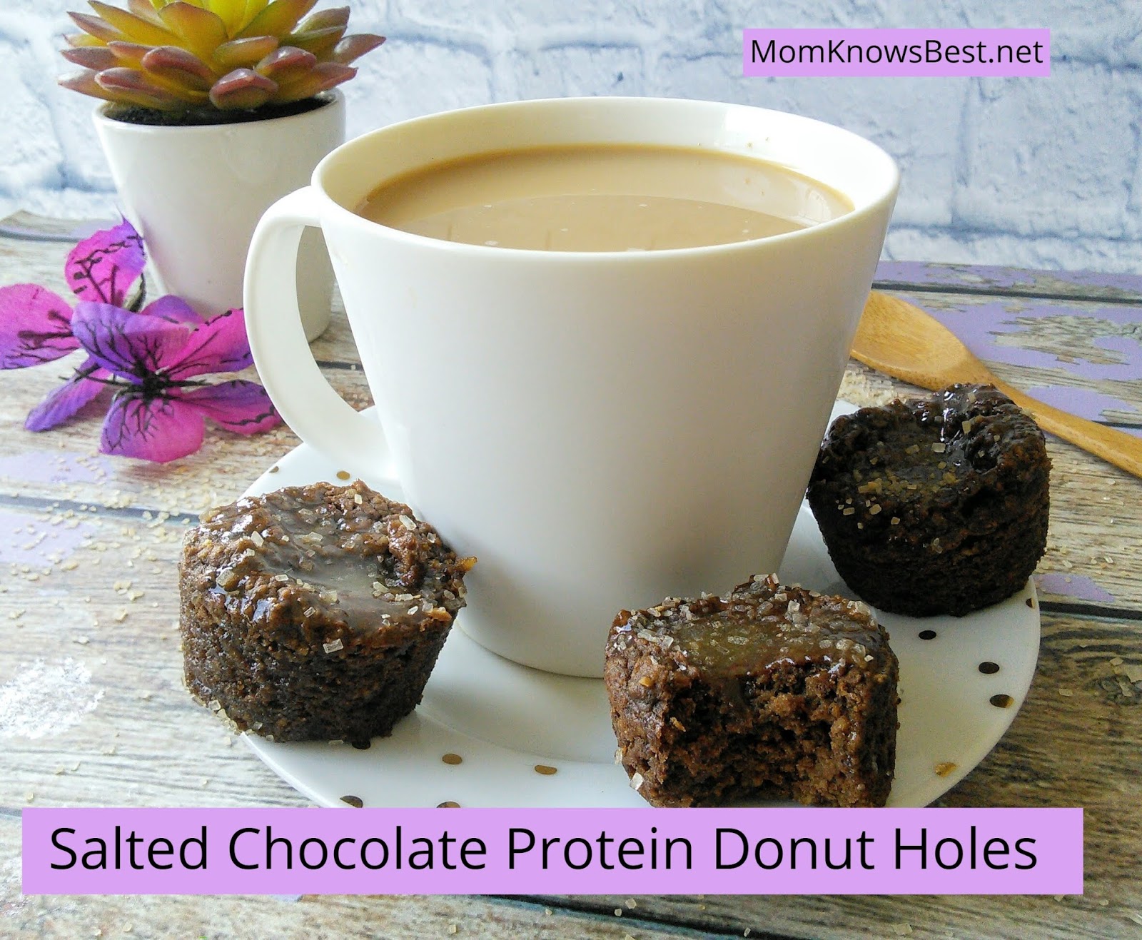 Salted Chocolate Protein Donut Holes
