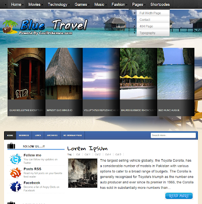 Blue Travel Blogger Theme