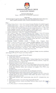 Pengumuman Pendaftaran Calon Anggota Ppk Dan Pps Kpu Kab Dompu