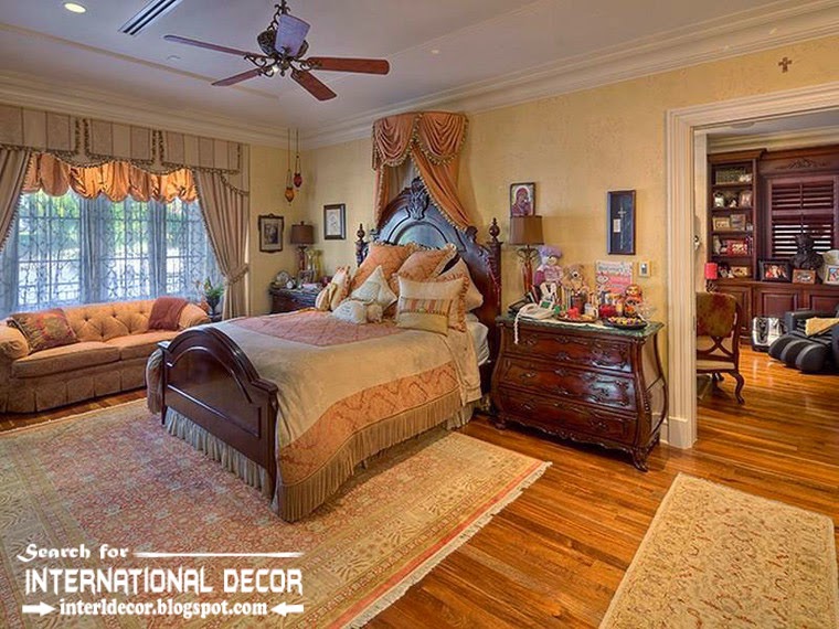 Mediterranean Palace in Florida, American palace Colonial style, luxury classic bedroom