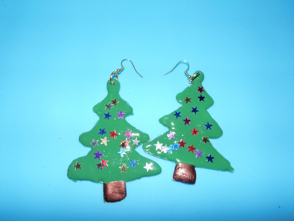 Jungle Beauty Goddesses Christmas Earrings DIY Hot Glue Gun Crafts