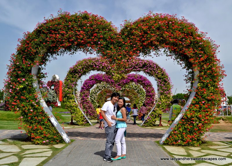 floral heart arch at Dubai Miracle Garden