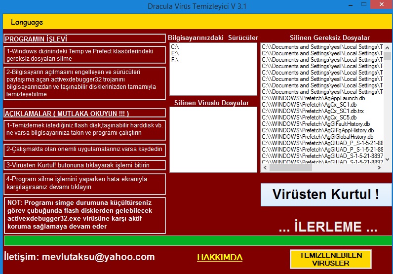 Blogcu Admin Dracula Antivirus 3 1 Flash Bellek Ve Hafiza Kart Temizleyici
