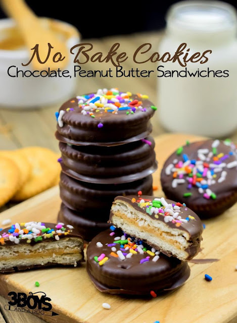 no bake chocolate peanut butter sandwich cookies