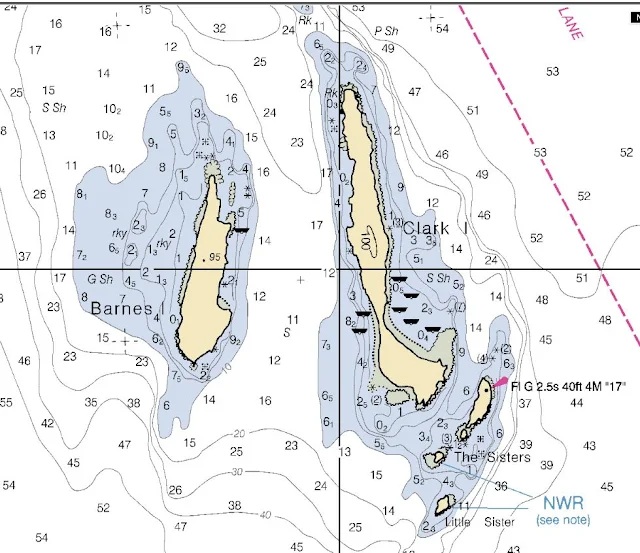 clark Island noaa chart showing anchor area
