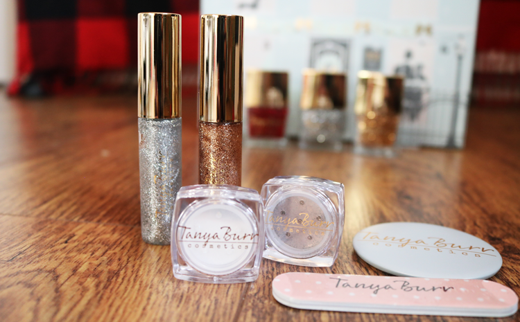 Tanya Burr Eye Shimmer Pot in Snow Day, Eye Shimmer Pot in Champagne Sparkle, Glitter Liner in Ice Crystals and Glitter Liner in Treasured