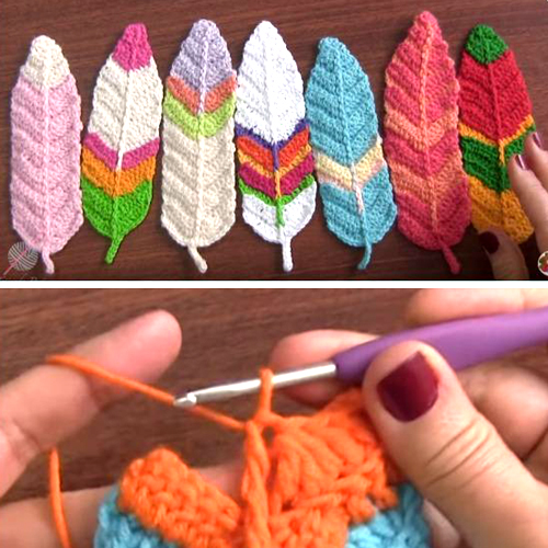 Crochet Reversible Feathers - Free Pattern