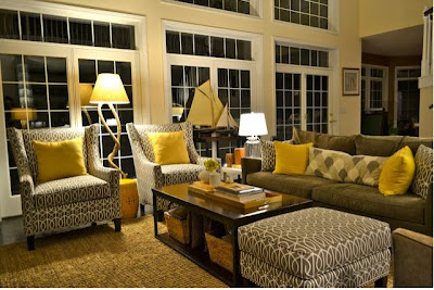 Gray and Yellow Living Room