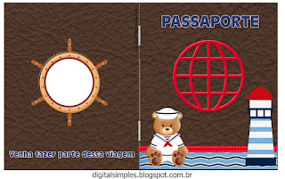 Nice Sailor Bear: Free Printable Invitations, Boxes and Free Party Printables. Nice Sailor Bear Free Printable Passport.