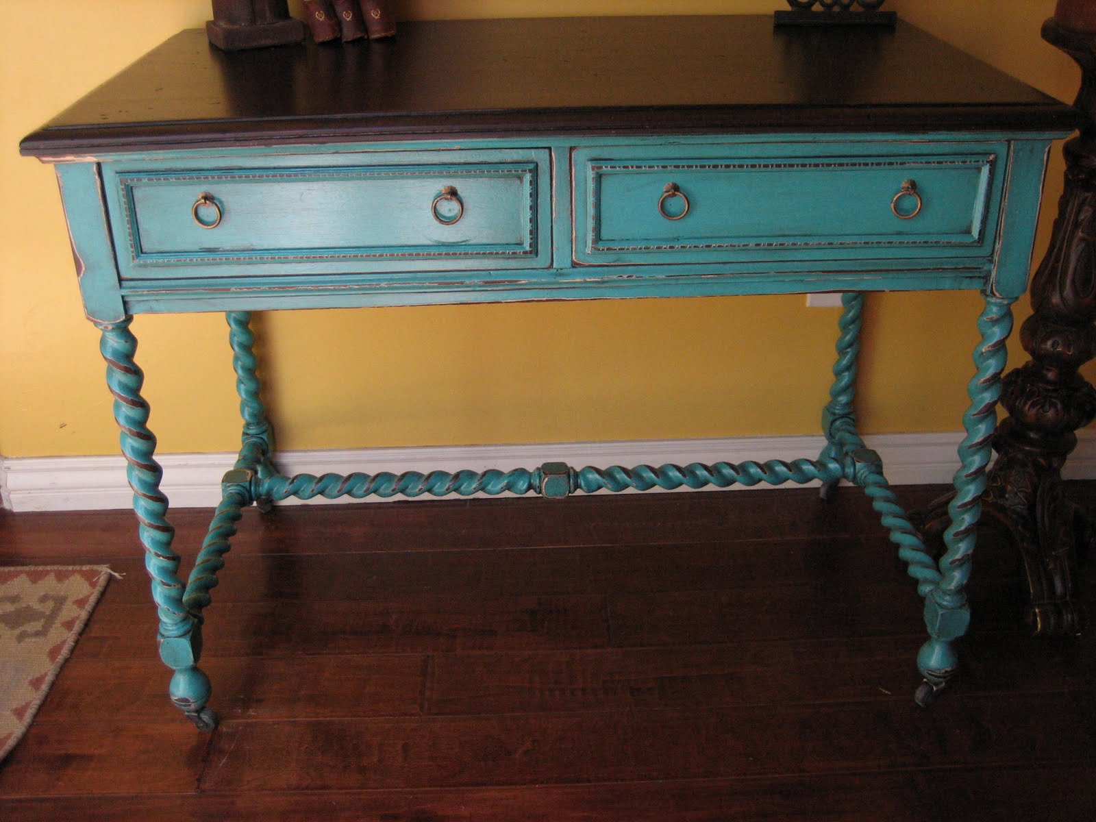 European Paint Finishes: ~Turquoise Accent Table~