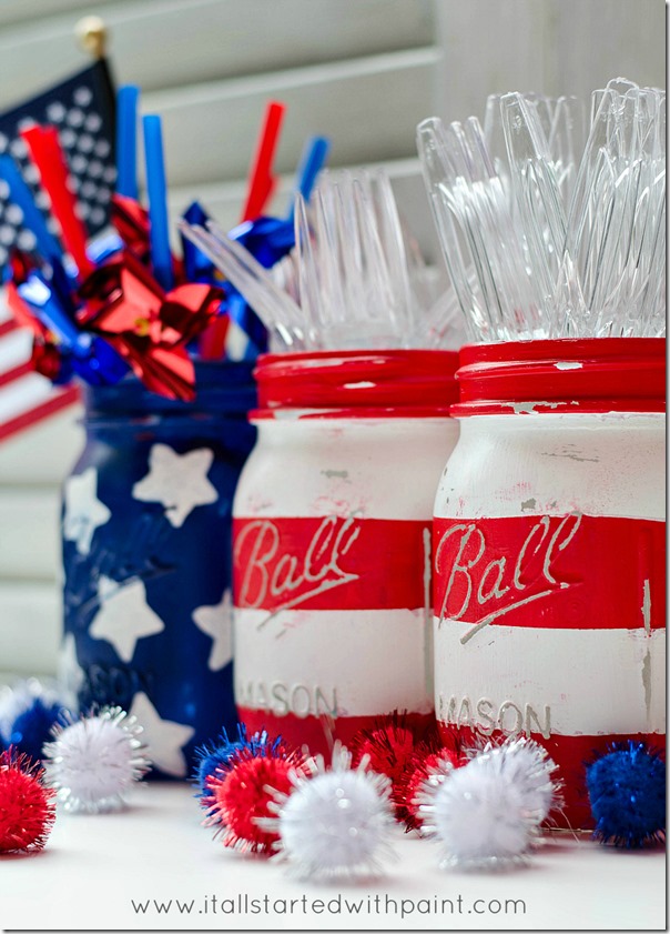 Mommy and Things DIY Mason Jar Flag Decoration