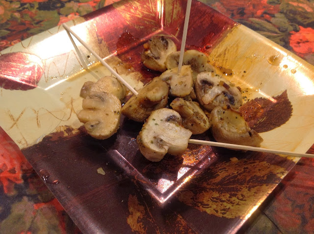 Roasted mushrooms in spices appetizer 