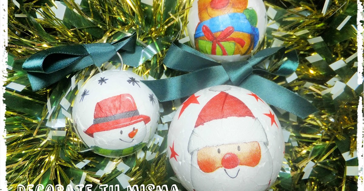 Bolas De Navidad Decoradas Con Servilletas Bolas De Navidad Decoradas Con Servilletas