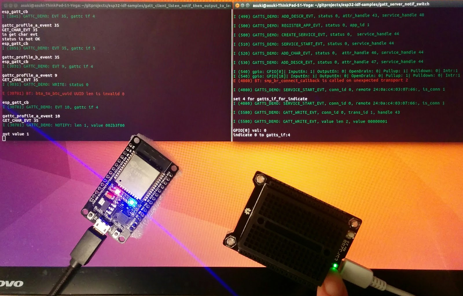 試行錯誤な日々 ESP32を2つ使い、GATT clientとGATT server間で情報をやりとりする方法