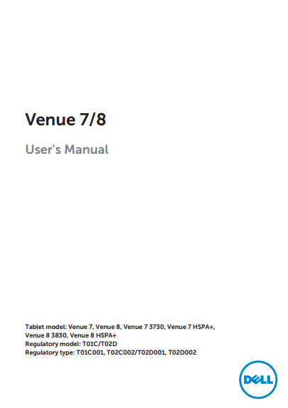 Dell Venue 8 Manual