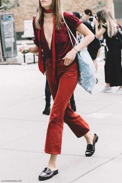 Red Cropped Trousers