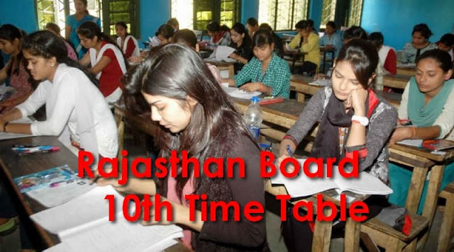 Rajasthan Board 10th Time Table Rajasthan Board 10th Time Table