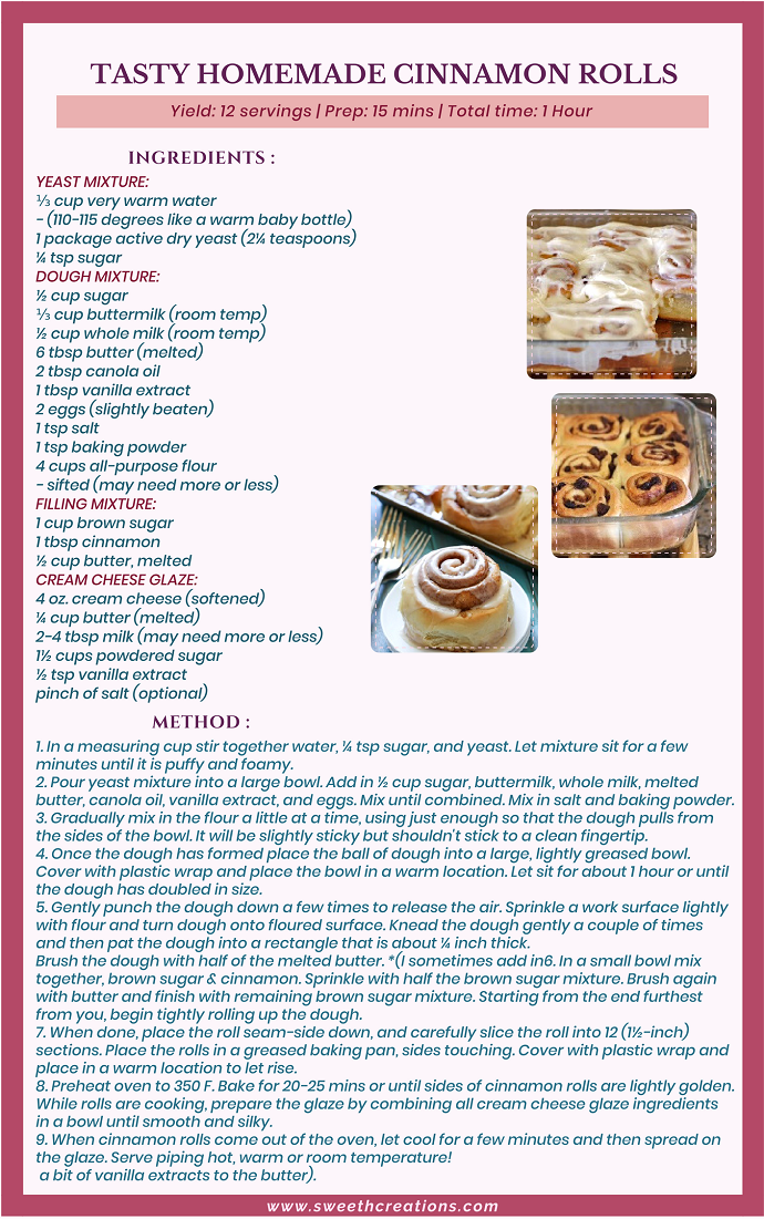 TASTY HOMEMADE CINNAMON ROLLS RECIPE