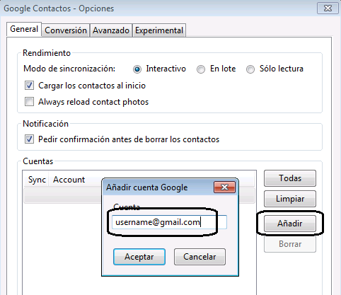 Sincronizar contactos gmail con outlook
