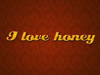 Пишем золотыми буквами в Фотошоп, I love honey