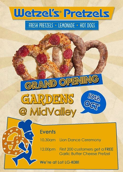 Wetzel's Pretzels Enjoy FREE Garlic Butter Cheese Pretzel giveaway