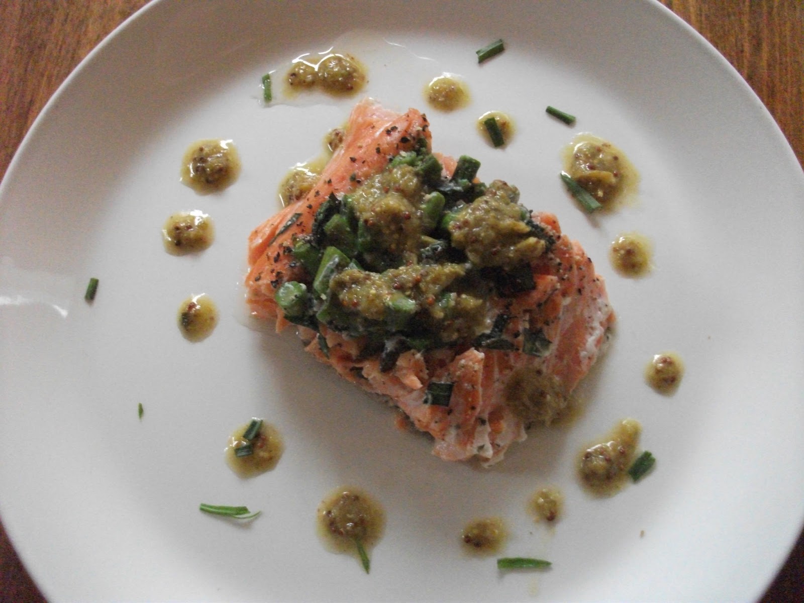 Cold Hands Warm Earth Asparagus Stuffed Salmon with Asparagus Vinaigrette