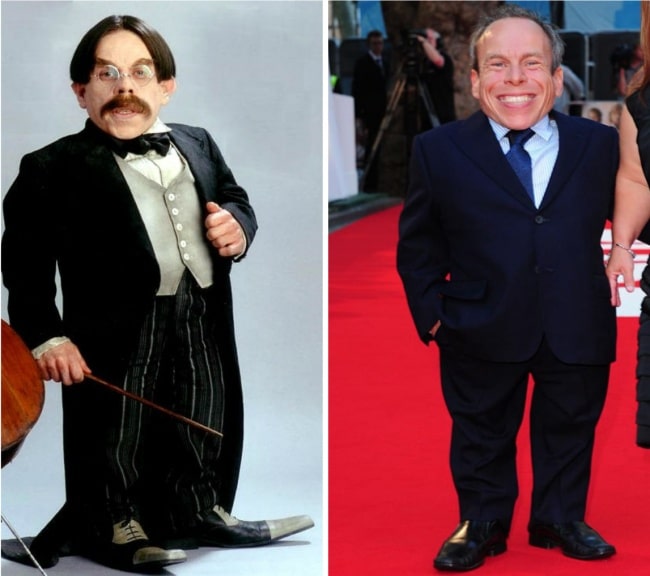 Griphook / Professor Flitwick interpretado por Warwick Davis Griphook / Professor Flitwick interpretado por Warwick Davis