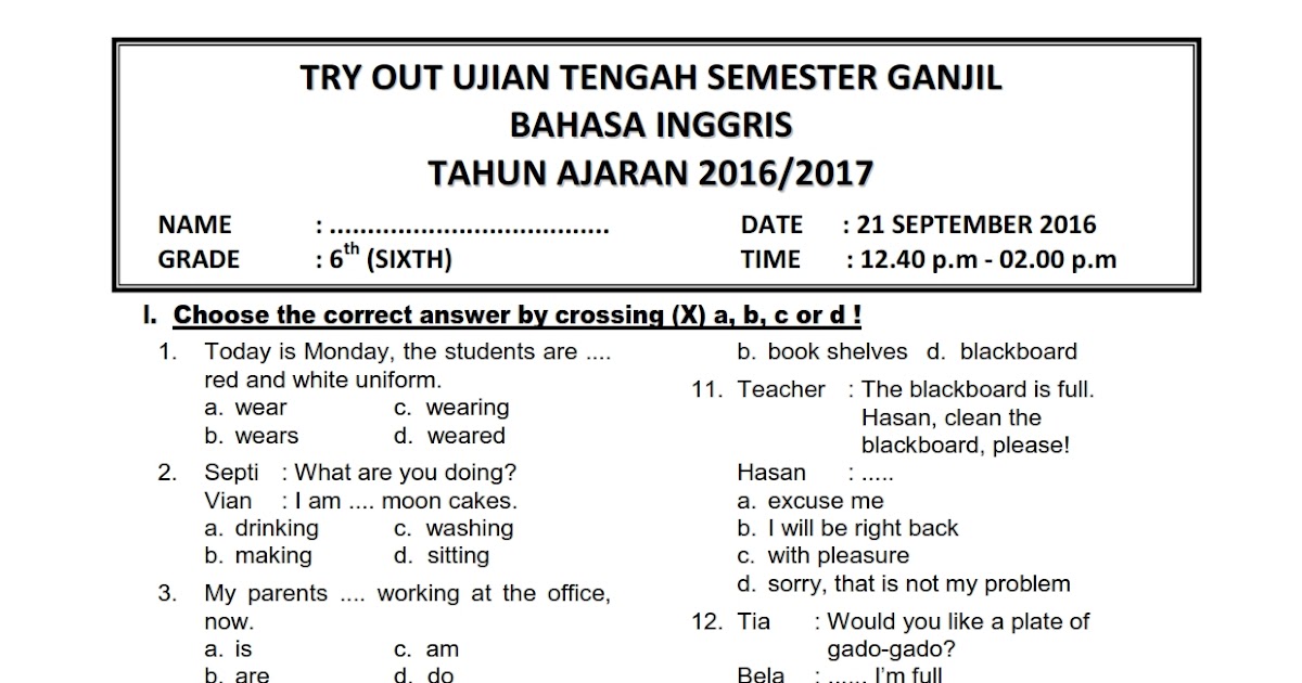 ★ 17 soal dan kunci jawaban pas bahasa inggris smk kls xii images