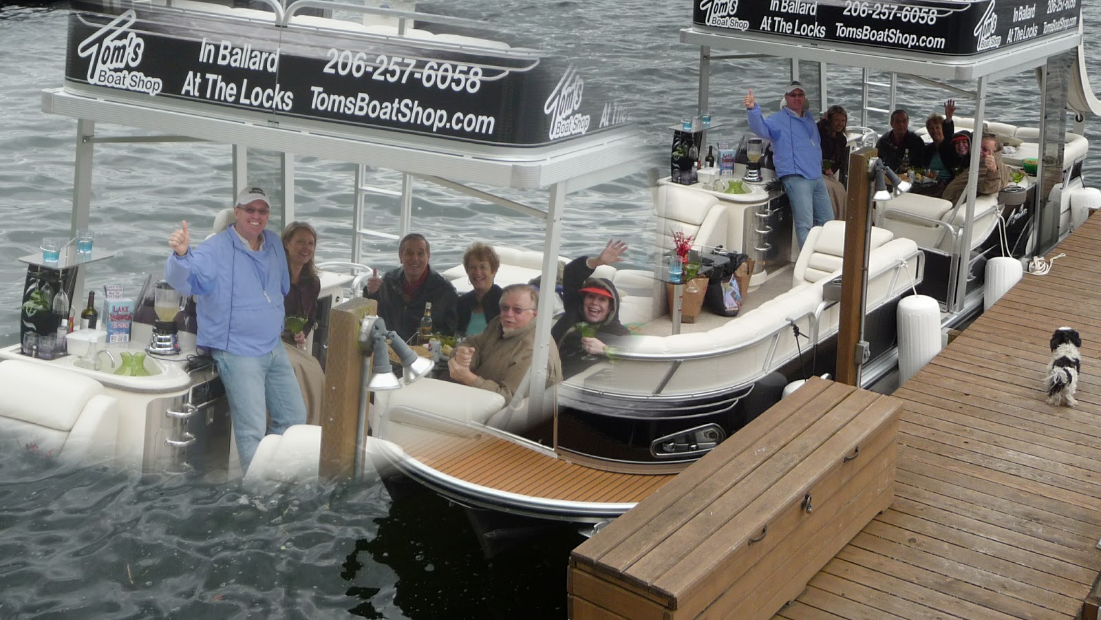 Pontoon Boats on Lake Washington Happy Hours Dock Parties