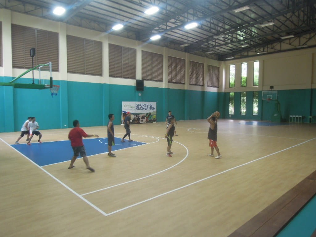 Playing basketball at tne Pico de Loro Beach & Country Club