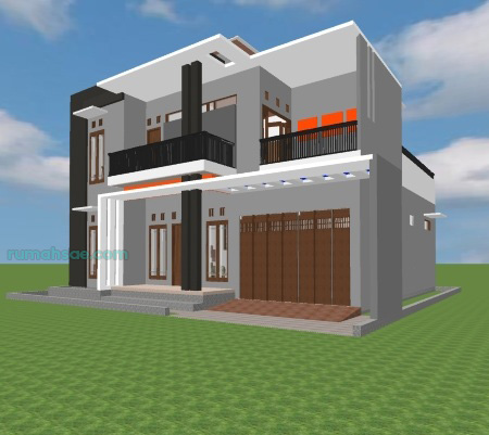 Desain Rumah 2 Lantai 13 m x 11 m Desain Rumah 2 Lantai 13 m x 11 m