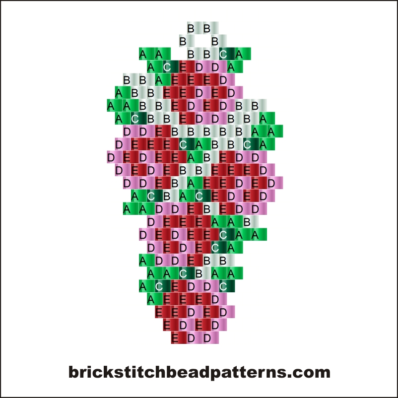 Brick Stitch Bead Patterns Journal Mini Red Roses Flower Bouquet Earring Brick Stitch Bead