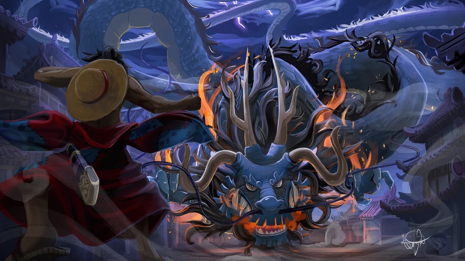 Luffy vs Kaido, Dragon, Form, One Piece, 4K, #6.788