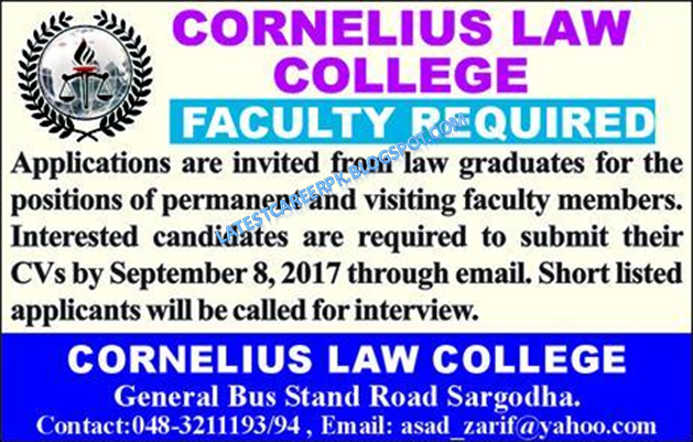 Teaching Faculty Jobs Sargodha Punjab Pakistan Latest Career Pk