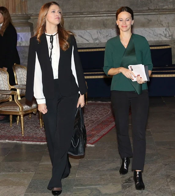 Princess Madeleine of Sweden and Princess Sofia Hellqvist of Sweden attended the Global Child forum at the Royal palace in Stockholm