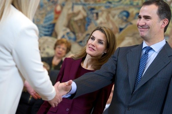 Prince Felipe and Princess Letizia of Spain attended several audiences at the Zarzuela Palace in Madrid.