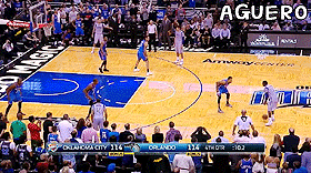 오늘자 올랜도vs오클라호마 올라디포 3점후 웨스트브룩 3점 극적 버저비터 | 인스티즈