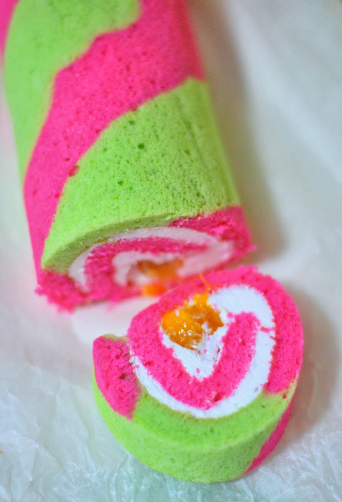 Sweets and Loves Coloured Rolled Cake