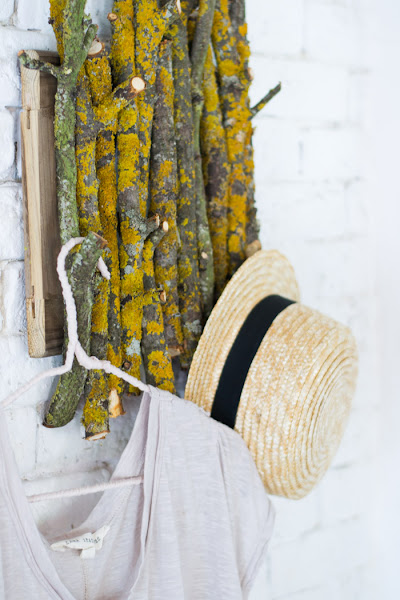 Perchero rústico diy con ramas