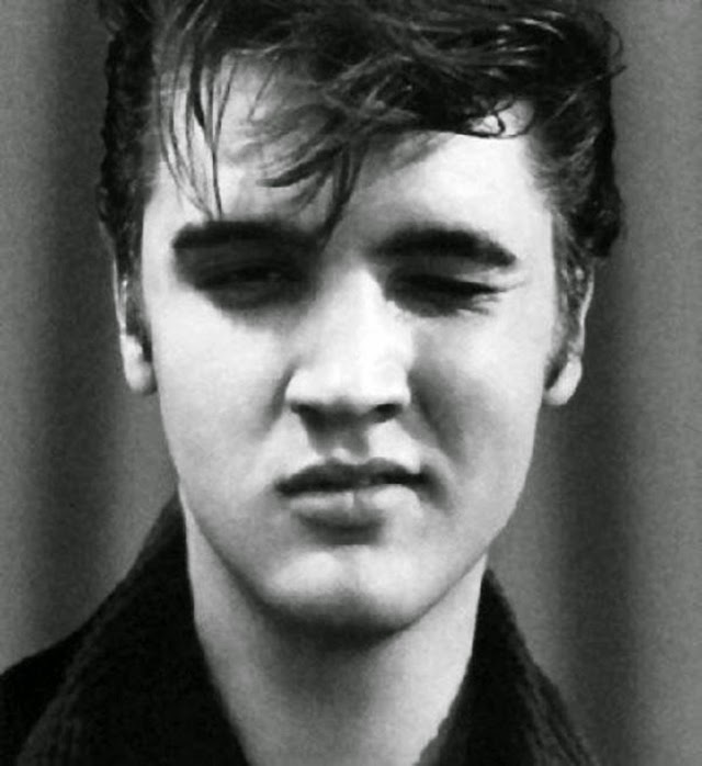 Elvis winking and blowing a kiss, ca. 1950s ~ vintage everyday