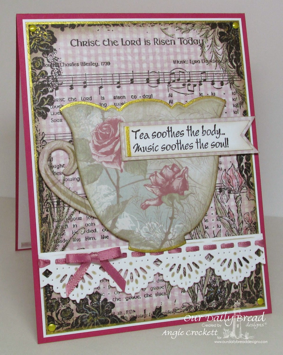 ODBD Shabby Rose Paper Collection, ODBD Custom Beautiful Border Dies, ODBD Christ the Lord Background, ODBD Just A Note, Card Designer Angie Crockett