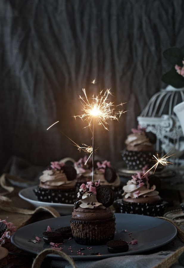 Cupcakes cheesecake de chocolate y oreo
