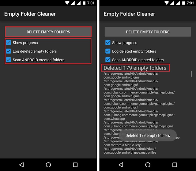  تطبيق Empty Folder Cleaner لحذف المجلدات الفارغة في هاتفك بضغطة زر