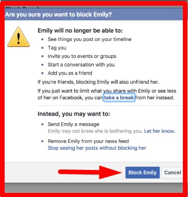 block someone on facebook