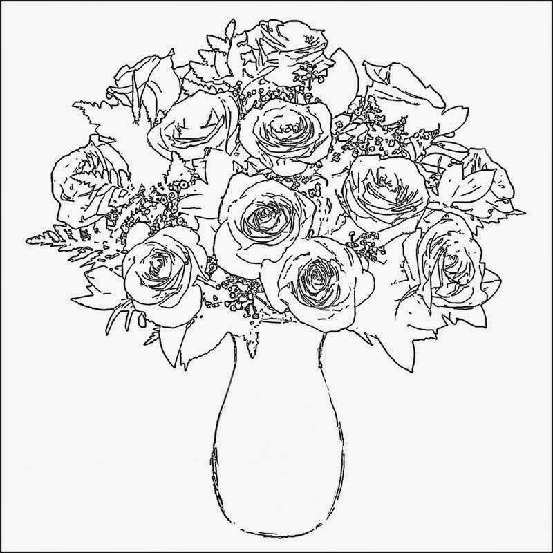 Beautiful And Lovely Vase Flowers Colour Drawing HD Wallpaper