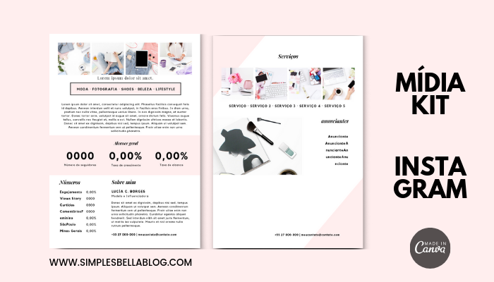 Mídia Kit Instagram Mídia Kit Instagram - Modelo gratuito para editar no Canva